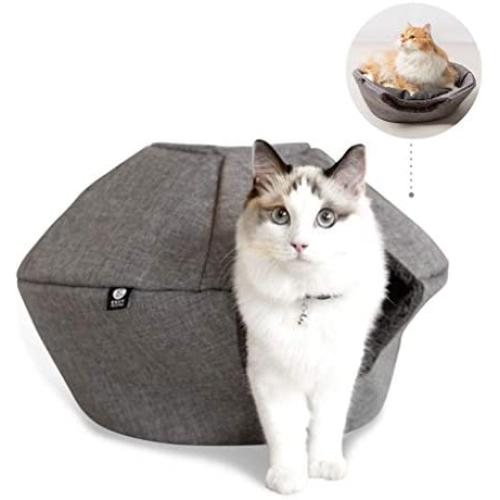 ENVYCOLLECTION 2 in 1 Design Cat Cave Beds, Pet Bed, Cat House with Removable Washable Cushioned Pillow for Pets, Cats and Kitties.