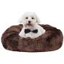 FURTIME Calming Dog Bed for Small Medium Large Dogs,Donut Cuddler Round Anti-Slip Faux Fur Pet Bed,Anti-Anxiety Fluffy Puppy Kitten Bed,Soft Washable Orthopedic Dog Bed with Raised Rim