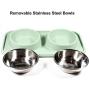 L.D.Dog Cat Bowls for Food and Water with Stand, Cat Food Bowls Non-Spill and Non-Skid, Removable Stainless Steel Bowls for Cats, Small Size Dogs