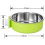 Crate Dog Bowl, Removable Stainless Steel Coop Cup Hanging Pet Cage Bowl Large Water Food Feeder for Dogs Cats Rabbits