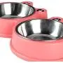 Durable Stainless Steel Dog Bowl Food Water Feeder Non-Slip Design Resistant Silicone Mat Non Slip Design Prevent Slipping for Little Size Dogs/Cats Like Chihuahua/Bulldog/Poodle and More (Pink) Durable Stainless Steel Dog Bowl Food Water Feeder Non-Slip Design Resistant Silicone Mat Non Slip Design Prevent Slipping for Little Size Dogs/Cats Like Chihuahua/Bulldog/Poodle and More (Pink)