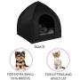 BRONZEDOG Cat House Bed with Removable Cushion Pad Cozy Kitten Cave Cute Pet Tent Beds for Cats Puppy Small Dogs Black Gray Beige