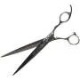 ShearsDirect 440C Japanese Stainless Steel Cutting Shear with Offset Handle and Fixed Finger Rest, 8.0''