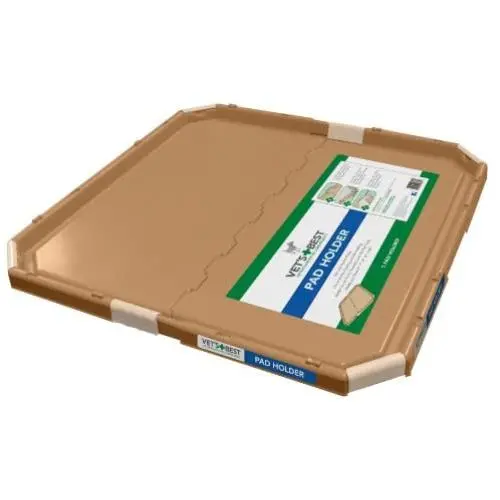 Vets Best Dog Pad Holder | Portable Tray for Pet Training and Puppy Pads | Protection Against Pad Leakage, Bunching, and Shredding | Fits Pads 21 x 21 Inches or Larger Vets Best Dog Pad Holder | Portable Tray for Pet Training and Puppy Pads | Protection Against Pad Leakage, Bunching, and Shredding | Fits Pads 21 x 21 Inches or Larger