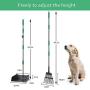 amorus Dog Pooper Scooper Extra Large, Adjustable Long Handle Pooper Scooper for Large Small Medium Dogs, Metal Tray and Rake Set for Pets, Great for Lawns, Grass, Dirt, Gravel