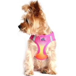Ultra Choke Free Step in Reflective Dog Harness American River Ombre Raspberry Pink Orange
