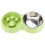 JIUZO Slow Feed Dog Bowl Small,Double Slow Feed Bowl of Dog,Catfeeders and waterersw Feeding Bowl Food Water Feeder