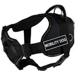 Dean & Tyler Black with Yellow Trim Fun Dog Harness with Padded Chest Piece, Mobility Dog, Small, Fits Girth Size 22-Inch to 27-Inch