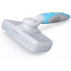 GEEPET Self Cleaning Slicker Brush for Dogs and Cats - Easy to Clean Pet Grooming Brush Removes Mats, Tangles, and Loose Hair with Minimal Effort and Comfort - Suitable for Long or Short Hair