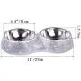 FEENM Dog Bowls Stainless Steel Cat Bowls White, Bling Rhinestones Food Water Dishes Pet Bowls for Small Pets Cats Dogs with Non-Slip Rubber Base FEENM Dog Bowls Stainless Steel Cat Bowls White, Bling Rhinestones Food Water Dishes Pet Bowls for Small Pets Cats Dogs with Non-Slip Rubber Base