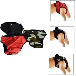 URBEST Dog Period Panties, Washable Female Dog Diapers for Samll and Large Dogs 3 Packs (S, Multi-Colors)