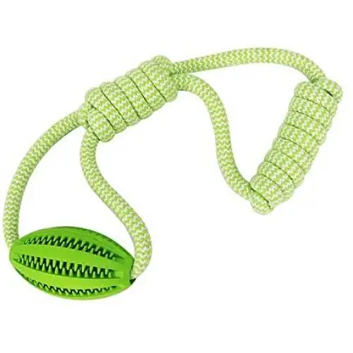 ALAIX Dog Chew Toy Balls – IQ Treats, Training Educational Rubber Exercise with Rope for Puppy, Best Cleaning Toothbrush Bite Ball Toys, Small Medium Dogs Food Dispenser, Durable with Handle ALAIX Dog Chew Toy Balls – IQ Treats, Training Educational Rubber Exercise with Rope for Puppy, Best Cleaning Toothbrush Bite Ball Toys, Small Medium Dogs Food Dispenser, Durable with Handle