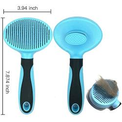 Cat Brush Pet Soft Brush for Shedding Removes Loose Undercoat,Slicker Brush for Pet Massage-Self Cleaning