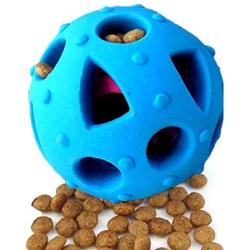 Dog Toy Balls, Interactive IQ Treat Ball Durable Dog Chew Toys Food Dispensing Toys, Non-toxic Tricky Treat Ball Food Dispenser Puzzle Toy, Tooth Cleaning Rubber Pet Ball for Small Medium Dogs Cats