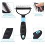 Pet Grooming Tool, 2 Sided Undercoat Rake Grooming Brush for Easy Mats & Tangles Removing, Safe Dematting Comb for Dogs & Cats