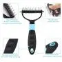 Pet Grooming Tool, 2 Sided Undercoat Rake Grooming Brush for Easy Mats & Tangles Removing, Safe Dematting Comb for Dogs & Cats Pet Grooming Tool, 2 Sided Undercoat Rake Grooming Brush for Easy Mats & Tangles Removing, Safe Dematting Comb for Dogs & Cats