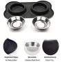 Stella-Lou Dog Bowls & Mat Set - 2 Removable Stainless Steel Bowls Set in a No Mess, No Spill, Non Skid, Silicone Mat. Food & Water Bowls for Dogs or Cats. Stella-Lou Dog Bowls & Mat Set - 2 Removable Stainless Steel Bowls Set in a No Mess, No Spill, Non Skid, Silicone Mat. Food & Water Bowls for Dogs or Cats.