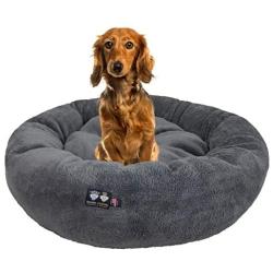 Ultra Plush Deluxe Comfort Pet Dog & Cat Grey Snuggle Bed (Multiple Sizes) - Machine Washable, Made in the USA, Reversible, Durable Soft Fabrics