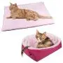 YUNNARL Furry Cat Bed/Mat (Convertible) Self-Warming Cat Mat Light Weight Fur Pet Bed for Cats, Puppy Cat Bed Mat Machine Washable Puppy Bed Best for Indoor Cats Houses, Floor, Car Back Seat Pink