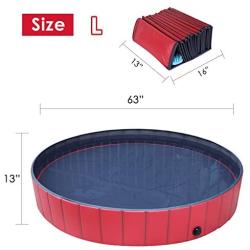 pedy Dog Swimming Pool with Brush, Collapsible Pet Bath Pool Foldable Bathing Tub Kiddie Pool for Dogs Cats and Kids