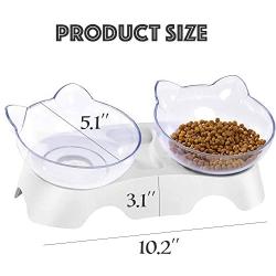 BELMAKS Anti-Vomiting Orthopedic Pet Bowl,15°Tilted Platform Cat Feeders Food and Water Bowls