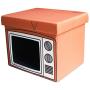 Feline Ruff TV Indoor Cat House Ottoman. A Sturdy Couch Paw-tato Cat Cube Bed with Cushion. Covered Pet Bed Hideaway Cave for Dogs and Other Pets Too.