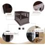 Casual Home Wooden Large Pet Crate, End Table, White