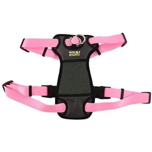 Coastal - Walk Right - Front-Connect Padded Dog Harness, Pink Bright, Coastal - Walk Right - Front-Connect Padded Dog Harness, Pink Bright,