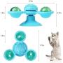 Windmill Cat Toy - Upgraded Three Turntable Teasing Pet Toy Scratching Tickle Cats Hair Brush Funny Kitten Toys with Suction Cup