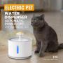 KUANDARM Fountains and Water Features,Electric Pet Water Dispenser Automatic Power-Off with Luminous LED Blue,Drinking Fountains for Dogs, Gray