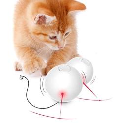 HomeRunPet Smart Interactive Cat Toy Ball with Bell, Automatic Self Rotating and Build-in Led Light Pet Toys (Batteries Included)