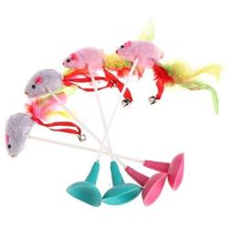 SARAHHH Colorful Cat Pet Toy Fake Mouse With Suction Cups Funny Playing Ring Lively - Dragonfly Fish Shipping Jingle Door Bells Quiet Grasshopper Clearance Banana Hide Feathers Cats Gal