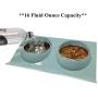 Pet Fit For Life Double Cat Dog Bowl Pet Feeding Station Stainless Steel No Spill Food and Water Bowls for Cats Kittens Small Dogs and Puppies