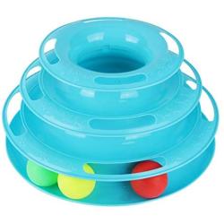 S-D-A Funny Cat Pet Toy Cat Toys Intelligence Triple Play Disc Cat Toy Balls Cat Crazy Ball Disk Interactive Toy