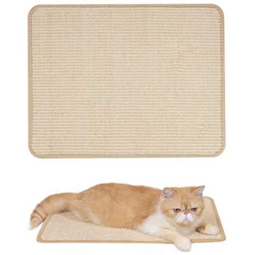 Hesiry Cat Scratching Pad, Cat Scratcher with Natural Sisal, Pet Couch Furniture Protector/Cat Lounger/Pet Carpet Three Functions