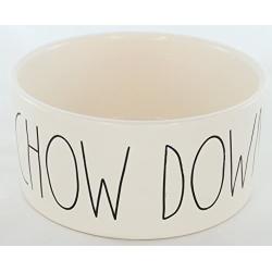 Rae Dunn Magenta Ceramic Pet Bowl Chow Down Large 6 Inch