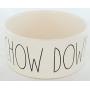 Rae Dunn Magenta Ceramic Pet Bowl Chow Down Large 6 Inch