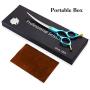 DRAGON RIOT 6.5'' Professional Dog Grooming Scissors Pet Hair Thinning Shear Ultra Lightweight Curved Grooming Shear for Dogs and Cats Aluminum Handle