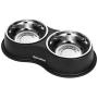 EpetsLove Dog Bowls Double Stainless Steel Dog Water and Food Bowls with Non-Slip Resin Station, Pet Feeder Bowls for Puppy Medium Dogs Cats