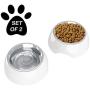 PETMAKER Pet Bowls – Raised Stainless Steel & Plastic Nonslip Rubber Bottom Food & Water Station for Pets