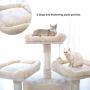 Hey-brother 65'' Extra Large Multi-Level Cat Tree Condo Furniture with Sisal-Covered Scratching Posts, 2 Bigger Plush Condos, Perch Hammock for Kittens, Cats and Pets