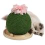 metropet Cat Tree with Scratching Post, Durable Sisal Rope Cactus Cat Scratcher with Pink Decorative Flowers for Small Medium Large Adult Cats Kittens Green
