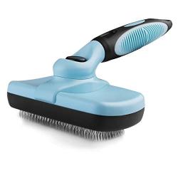 Self Cleaning Slicker Brush, Pet Grooming Tool for Dogs and Cats, Efficiently Detangles and Removes Loose Fur, Gently Massages Skin, Easily Retractable Bristles to Remove Hair Instantly