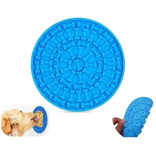 SLKIJDHFB Dog Lick Pad, Distraction Slow Dispensing Mat for Pet Bathing, Grooming, Silicone Slow Feeder Device with Suction