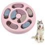 Interactive Dog Puzzle Slow Feeder,Seek-a-Treat Pet Food Dispenser,Stimulate IQ Brain Game Training Toys,Anti-Slip Slow Eat Dogs Feed Bowl for Beginner,Puppy,Small,Medium and Large Pets,Pink Round