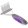 Undercoat Dematting Comb / Rake by Hertzko – Long Blades with Safety Edges - Great for Cutting and Removing Matted, Tangled, or Knotted Hair