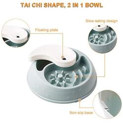 Tylu Non Slip Puzzle Bowl Fun Feeder Low Feeder Bowl Anti-Gulping Slow Feeders Pet Bowls for Dogs and Cats