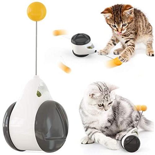 Pawow Cat Toy Tumbler Interactive Toy Ball Balance Cat Chasing Toy with Rolling Balls Catnip Ball for Cats Indoor Play and Kitten Exercise