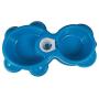 N/P Dog Cat Pets Double Bowl Feeder Plastic Dish Automatic Feeding Water Dispenser Cat Dog Drinking Bowl Outdoor