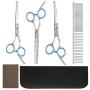 Fu Feng Professional Pet Dog Grooming Scissors Kit with Safety Round Tip Suitable for Cats and Dogs-Straight & Thinning & Curved Scissors & Combs